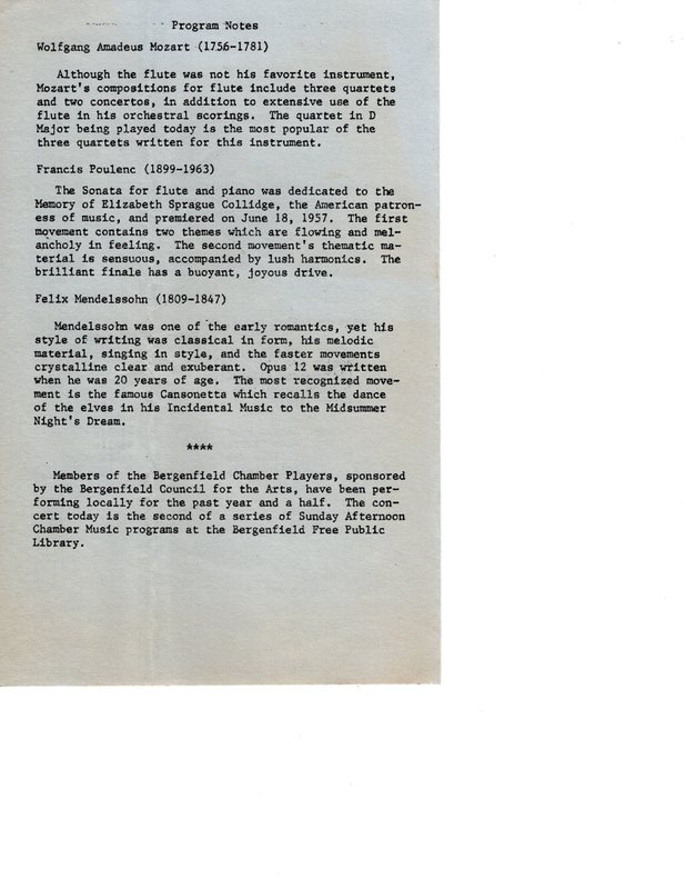 Program for the Bergenfield Chamber Players Concert at the Bergenfield Public Library May 17 1981 Page 4.jpg