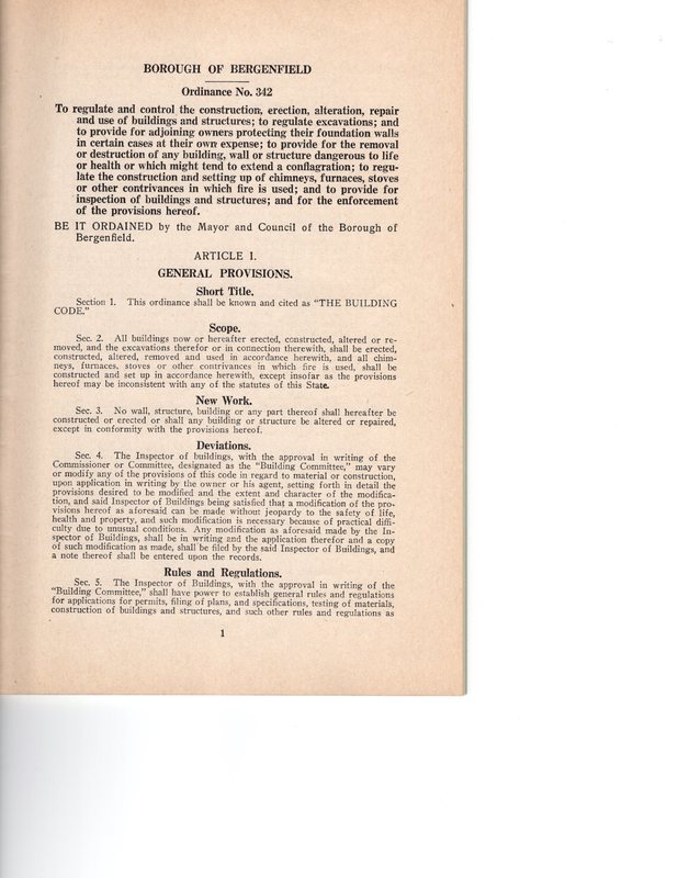 Building Code Ordinance No 342 and Amendments of the Borough of Bergenfield adopted May 17 1927 P1.jpg