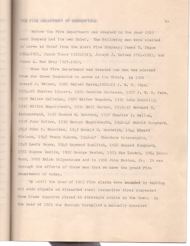 6 of 12 “The Fire Department of Bergenfield,” nine page typewritten report by Carolyn Hager, Undated.jpg