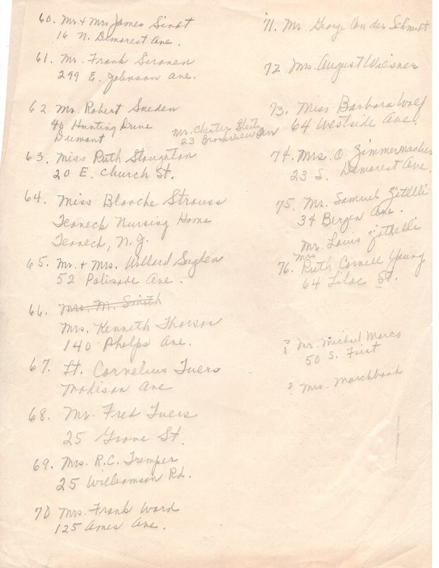 Handwritten and typed list of 50 year Bergenfield residents draft P4.jpg