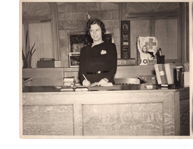 1 black and white photograph 8 x 10 Bea James Assistant Librarian 1940.jpg