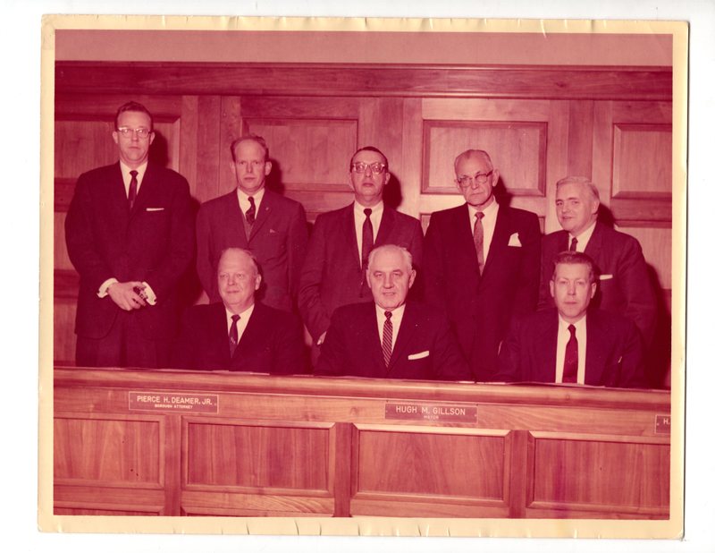 1 black and white photograph 8x10 Mayor and council pcitured Councilman William J. Patternson Mayor Hugh M Gillson Borough Clerk H. Radford Beucler etc. 1961 1 of 3.jpg