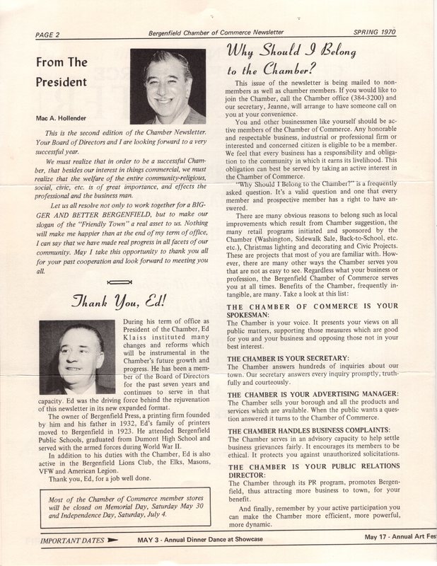 Chamber of Commerce Newsletter Spring 1970 p2.jpg