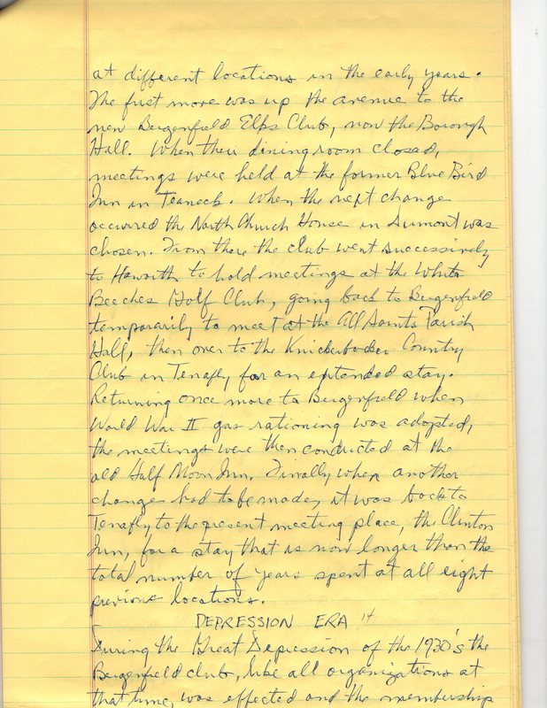 Dedication Bergenfield Rotary ClubHalf a Century of Service 1925 thru1975 10 pages of handwritten notes 4.jpg