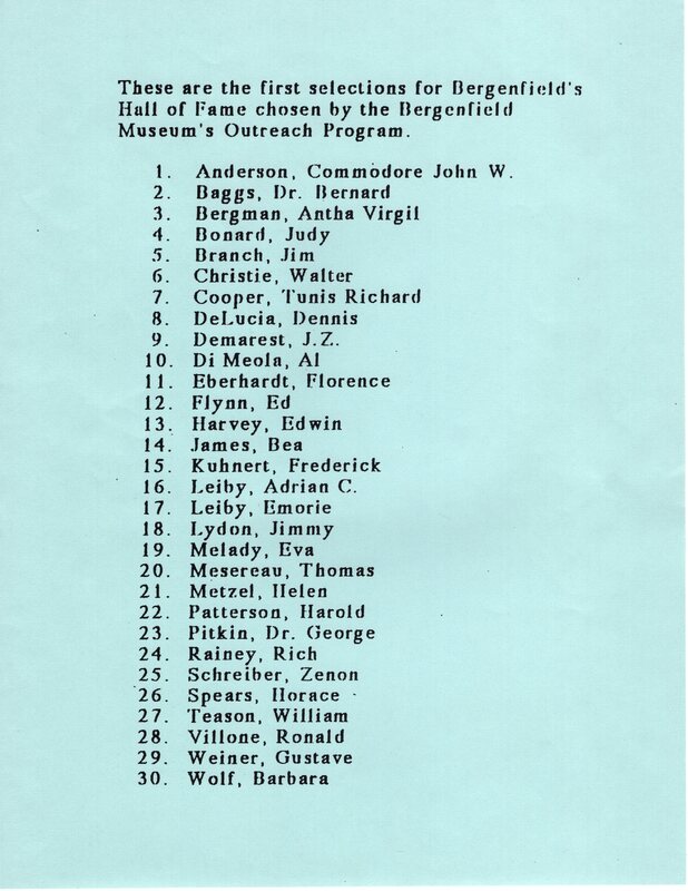 Bergenfield Hall of Fame list of first 30 HOF members foreward by Betty Schmelz and biographies 2.jpg