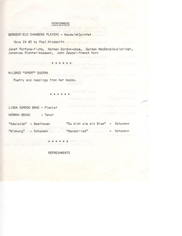 Eighth Annual Reception for Bergenfield Artists program Nov 14 1982 P3.jpg