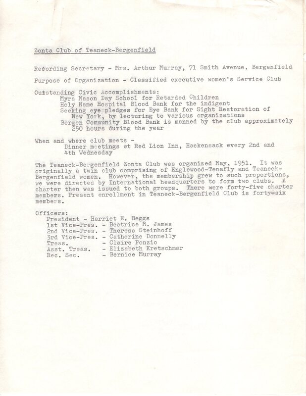 Zonta Club of Teaneck Bergenfield papers and records undated 1.jpg