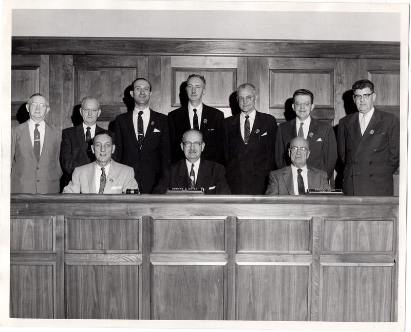 black and white photograph 8x10 Mayor and council pictured Benjamin Dudley Pierce Deamer William C. Puder John Regan Frank L Jones William Ryan etc. 1 of 3.jpg