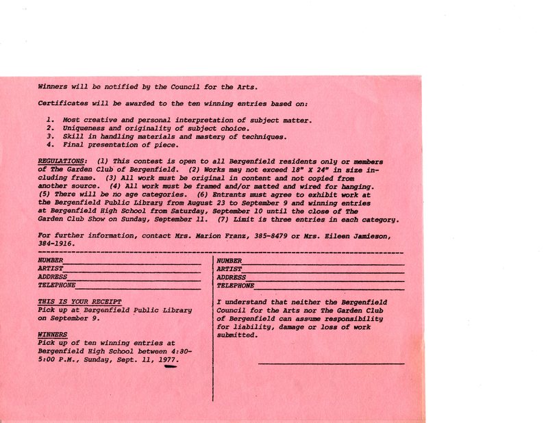 Bergenfield Council for the Arts Art Contest “The World Around Us,” Aug. 22, 1977 P1 bottom.jpg