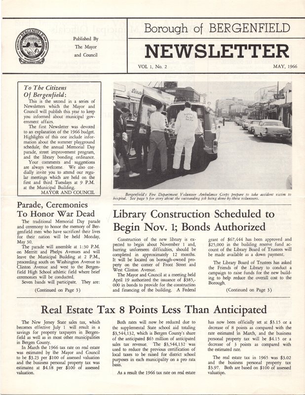 Bergenfield Newsletter Vol.1 No.2 May 1966 1.jpg