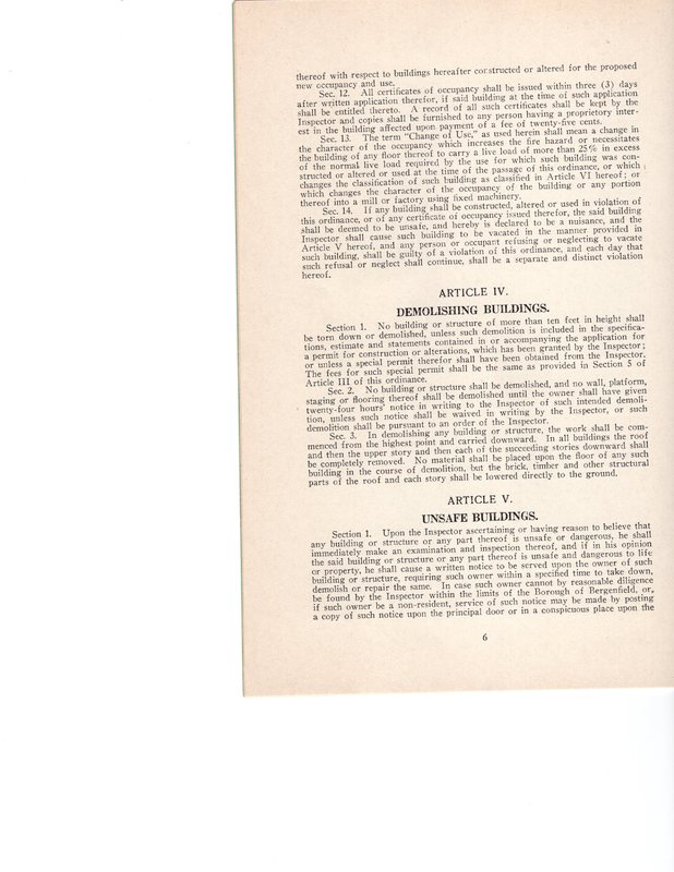 Building Code Ordinance No 342 and Amendments of the Borough of Bergenfield adopted May 17 1927 P6.jpg