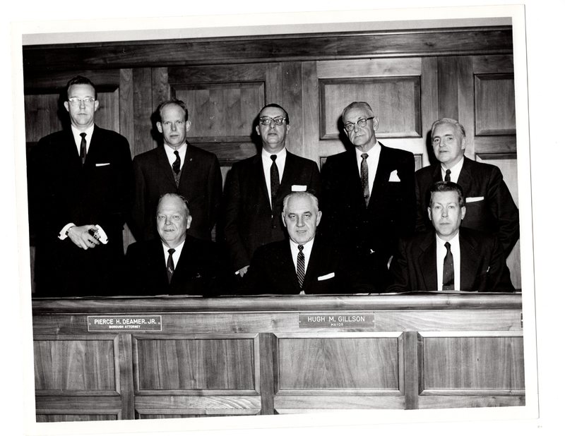 1 black and white photograph 8x10 Mayor and council pcitured Councilman William J. Patternson Mayor Hugh M Gillson Borough Clerk H. Radford Beucler etc. 1961 3 of 3.jpg