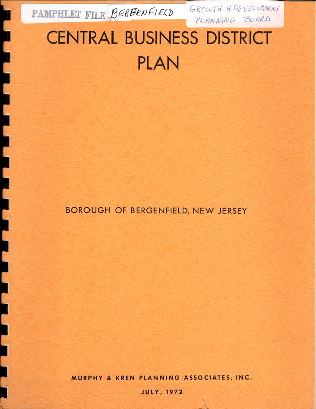 Central Business District Plan Borough of Bergenfield New Jersey Murphy and Kren Planning Associates Inc July 1972 1.jpg