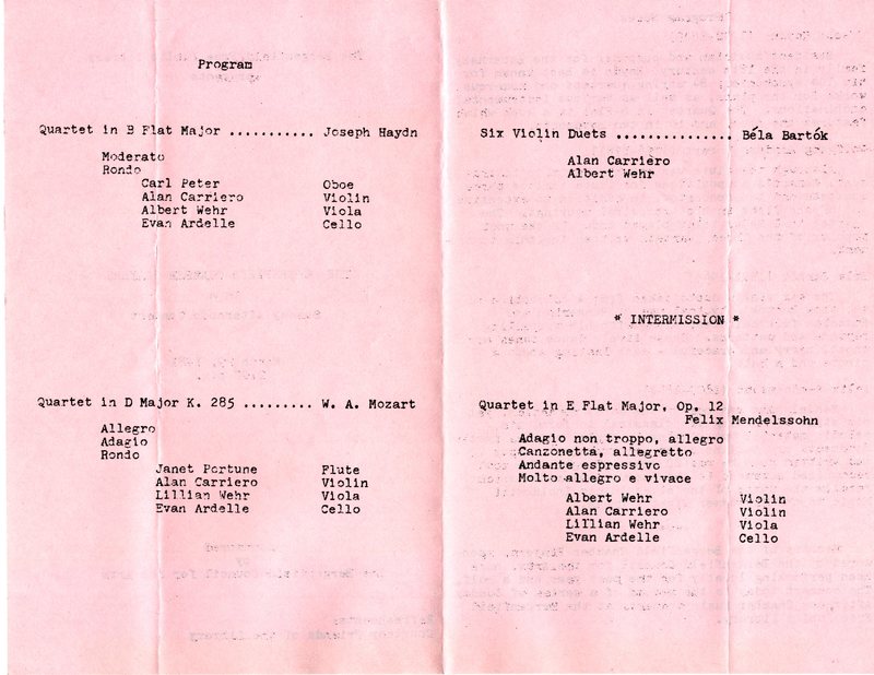 Program for the Bergenfield Chamber Players Concert at the Bergenfield Public Library March 29 1981 pages 2 & 3.jpg