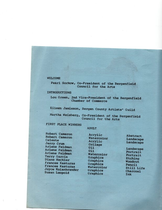 Reception Honoring First Place Winners 15th Annual Art Festival program, June 17, 1977 P2.jpg