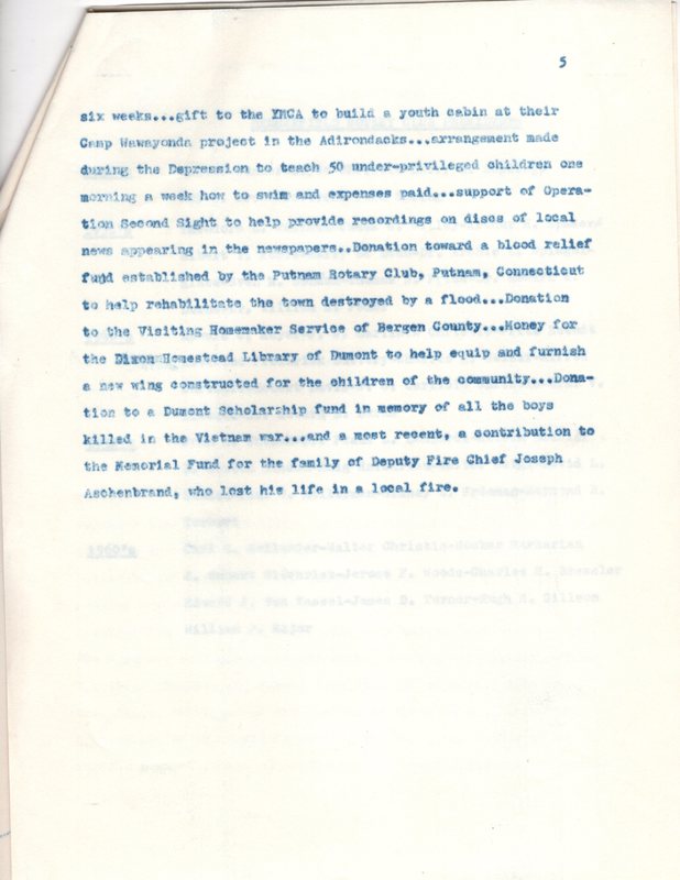 History of the Bergenfield Rotary Club by Newt Sneden typewritten 6 pages Undated 5.jpg