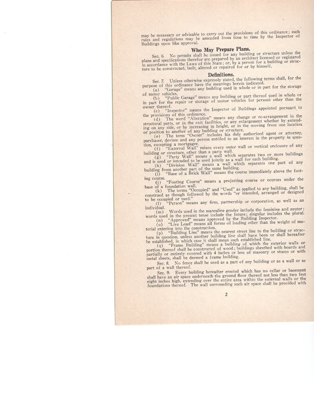 Building Code Ordinance No 342 and Amendments of the Borough of Bergenfield adopted May 17 1927 P2.jpg