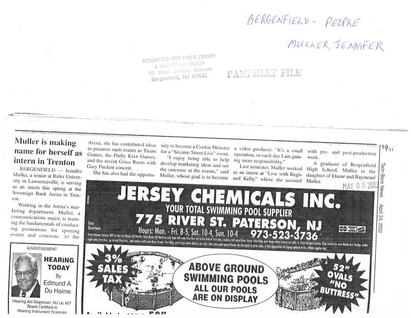 Muller Jennifer Muller is Making a Name for Herself in Trenton Twin Boro News April 24 2002.jpg