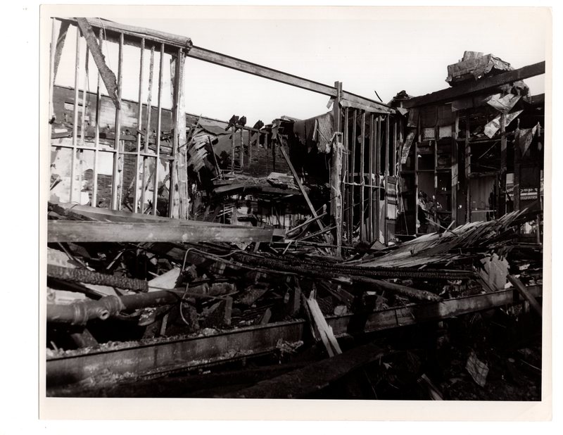 2 of 7 black and white photographs (8 x 10) four store fire Washington Avenue, Dec. 11, 1952.jpg