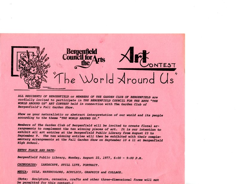 Bergenfield Council for the Arts Art Contest “The World Around Us,” Aug. 22, 1977 P1 top.jpg