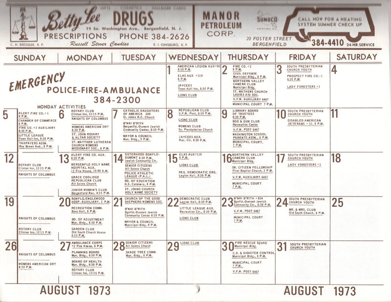 Bergenfield Report and Calendar 1973 August 2.jpg