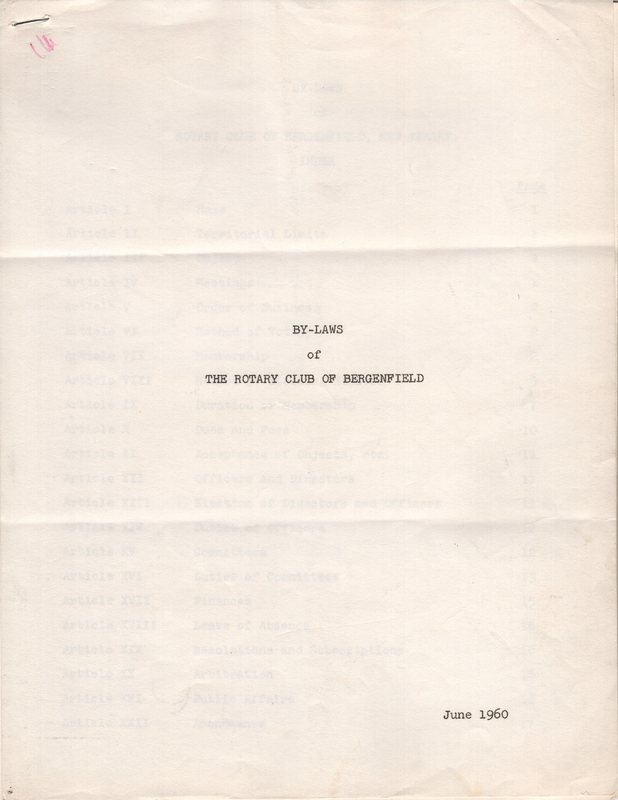 By Laws of the Rotary Club of Bergenfield June 1960 1.jpg