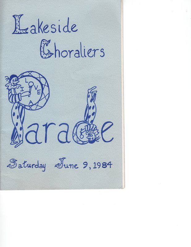 Lakeside Choraliers Parade program June 9 1984 P1.jpg
