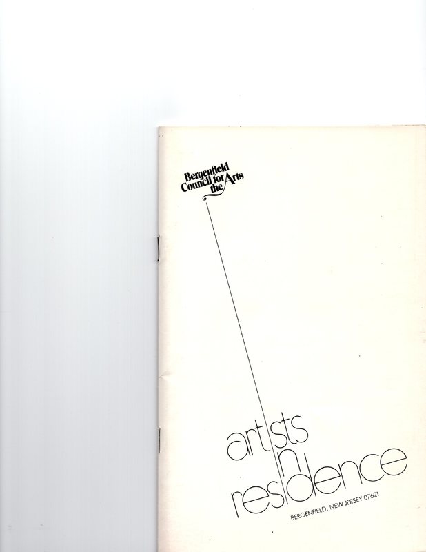 “Artists in Residence” booklet listing of performing, visual, crafts and literary artists in Bergenfield 1977 P1.jpg