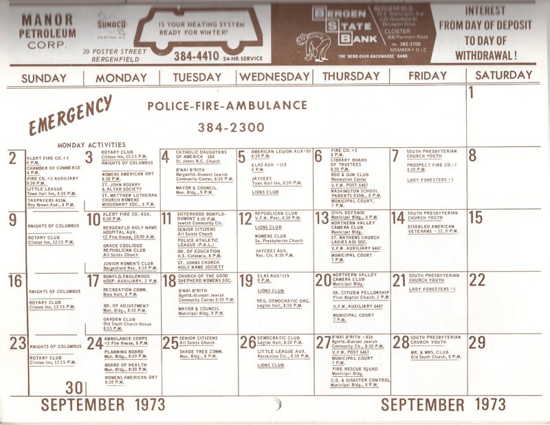 Bergenfield Report and Calendar 1973 September 2.jpg