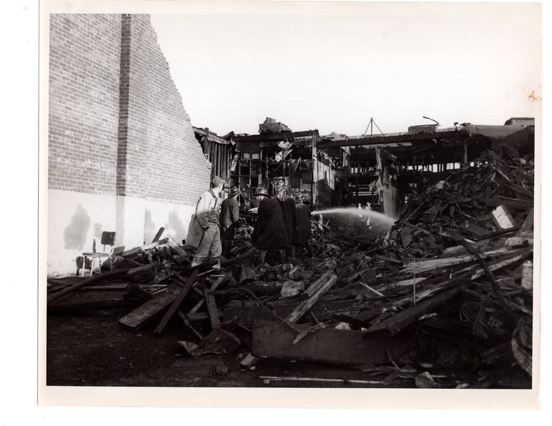4 of 7 black and white photographs (8 x 10) four store fire Washington Avenue, Dec. 11, 1952.jpg