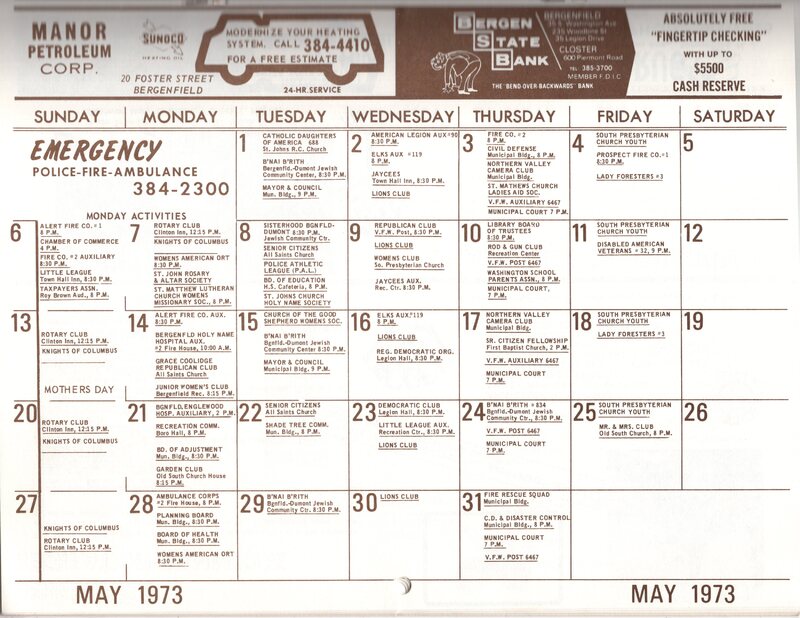 Bergenfield Report and Calendar 1973 May 2.jpg
