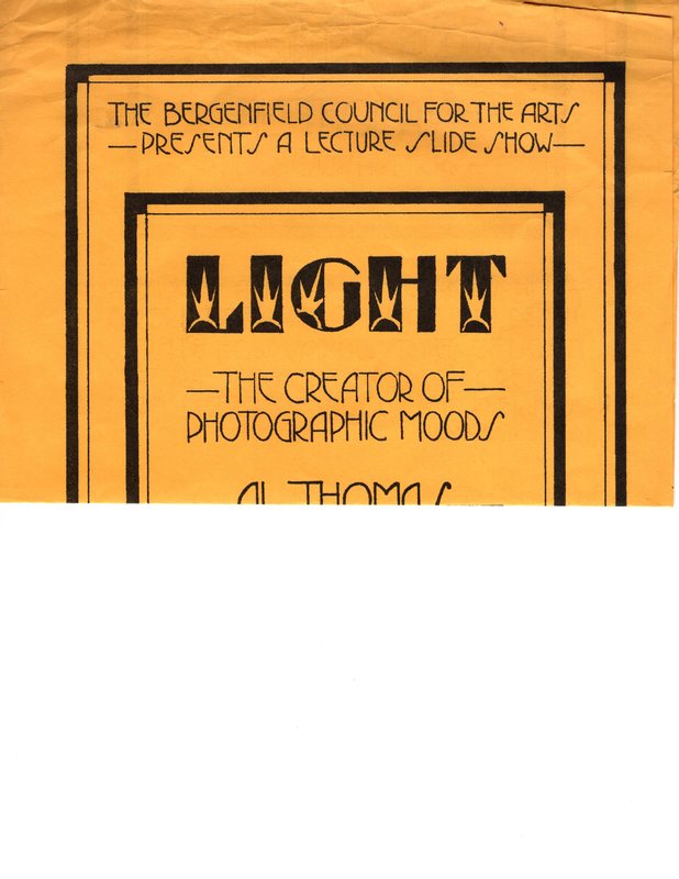 LIGHT Creator of Photographic Moods Al Thomas Photographer poster Nov 18 1982 P1 top.jpg