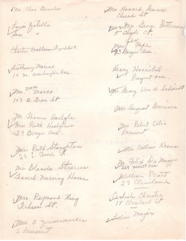 Handwritten and typed list of 50 year Bergenfield residents draft P2 back.jpg