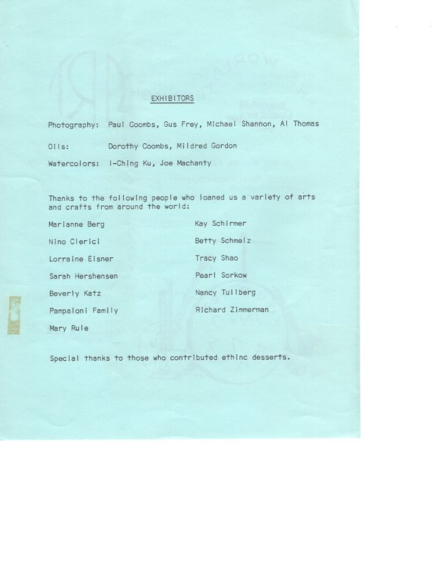 The World Through Art Ninth Annual Reception Exhibition Honoring Bergenfield Artists program Nov 13 1983 P2.jpg