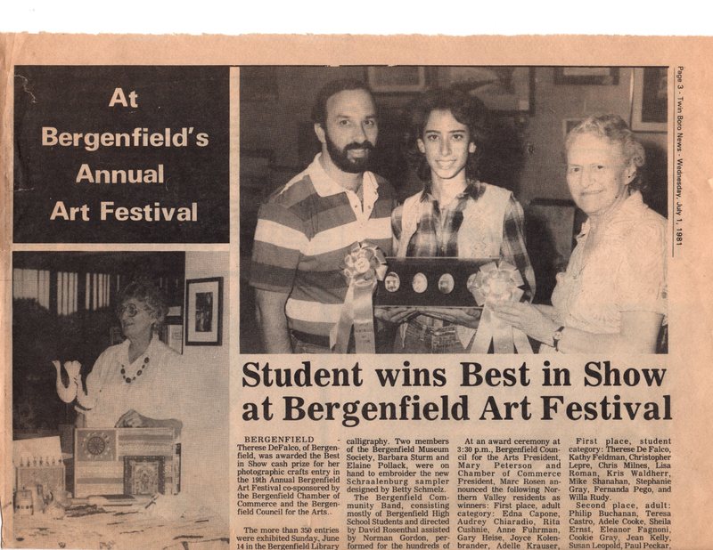 Student Wins Best in Show at Bergenfield Art Festival Twin Boro News Oct 14 1981 p1.jpg