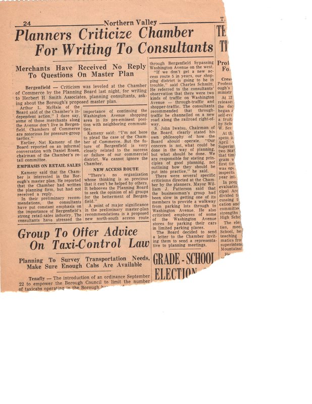 Planners Criticize Chamber for Writing to Consultants newspaper clipping undated.jpg