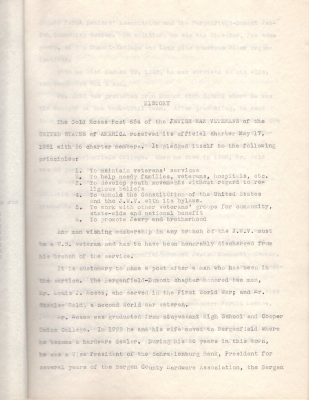 Gold Moses Post 654 of the Jewish War Veterans of the United States paper by Carol Moses 3.jpg