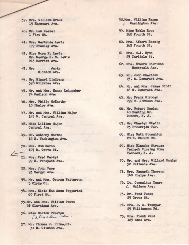Typewritten handwritten list of 50 year Bergenfield residents final P2.jpg