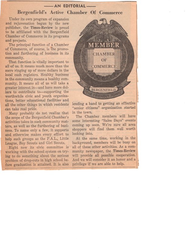 Bergenfields Active Chamber of Commerce an Editorial Times Review newspaper clipping undated.jpg