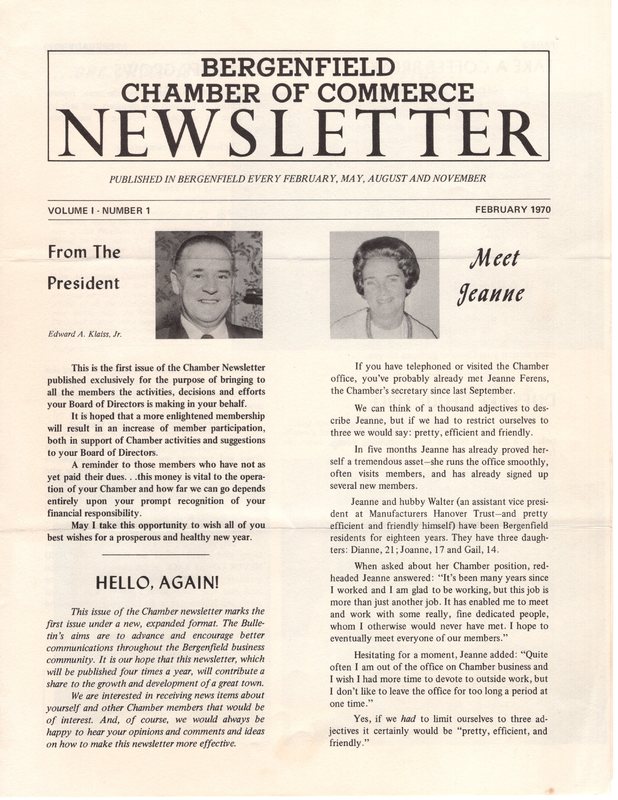 Chamber of Commerce Newsletter February 1970 p1.jpg