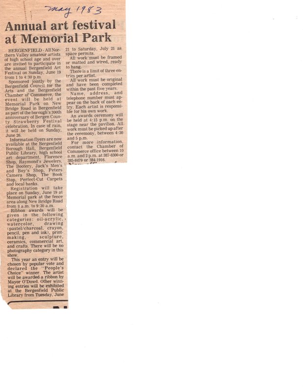 Annual Art Festival at Memorial Park newspaper clipping May 1983.jpg