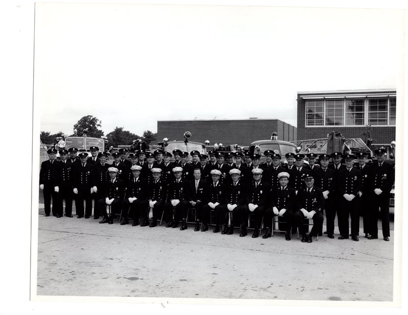 1 black and white photograph (8 x 10) Bergenfield Fire Department, July 4, 1961.jpg