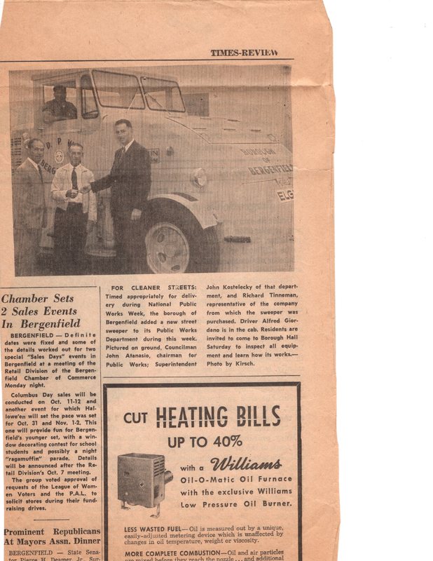 Chamber Sets 2 Sales Events in Bergenfield Times Review newspaper clipping Sept 12 1963.jpg