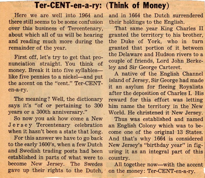 Newspaper Clipping Tercentenary Think of Money.jpg