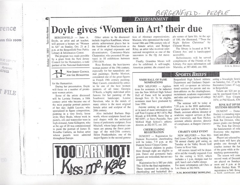 Doyle June A Doyle gives Women in Art their due October 10 2001.jpg