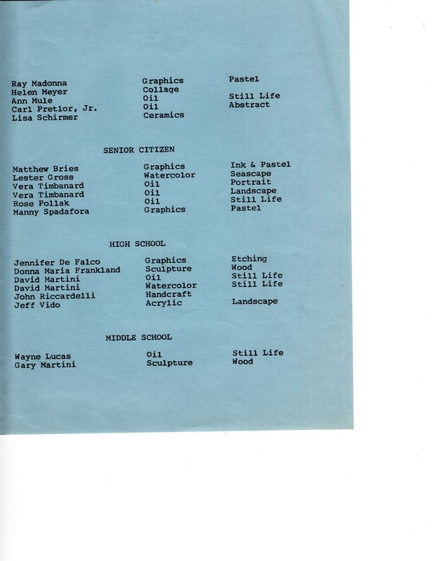 Reception Honoring First Place Winners 15th Annual Art Festival program, June 17, 1977 P3.jpg