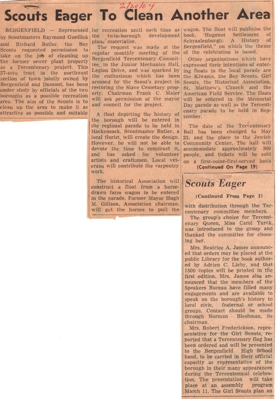 Scouts Eager to Clean Another Area newspaper clipping February 20 1964.jpg