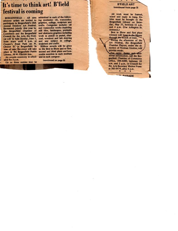 Its Time to Think Art Bfield Festival is Coming newspaper clipping 1980.jpg