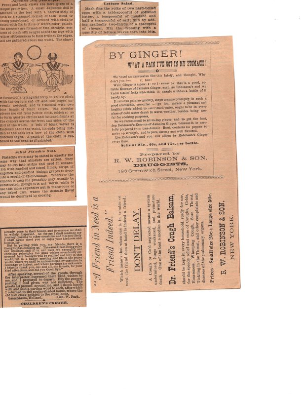 Assortment of 19th century periodicals and newspaper clippings of recipes and home remedies 8.jpg