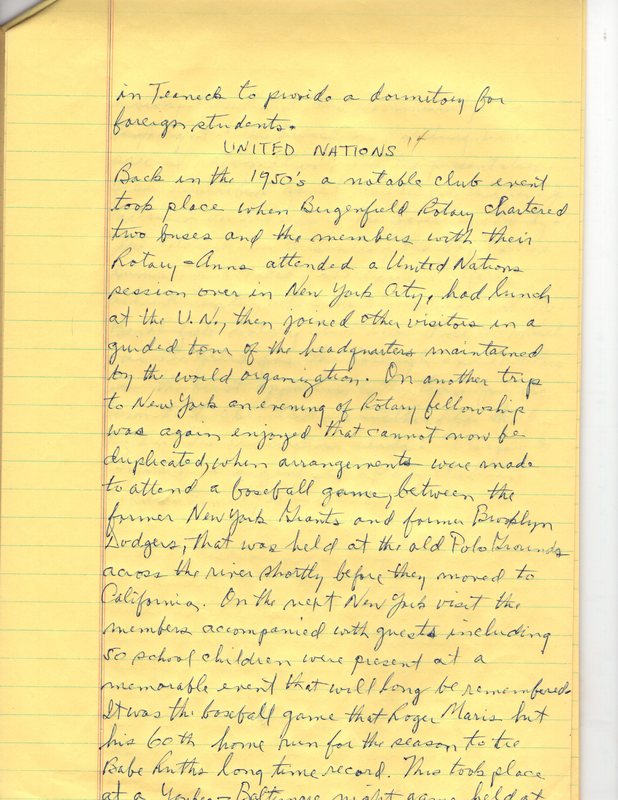Dedication Bergenfield Rotary ClubHalf a Century of Service 1925 thru1975 10 pages of handwritten notes 9.jpg